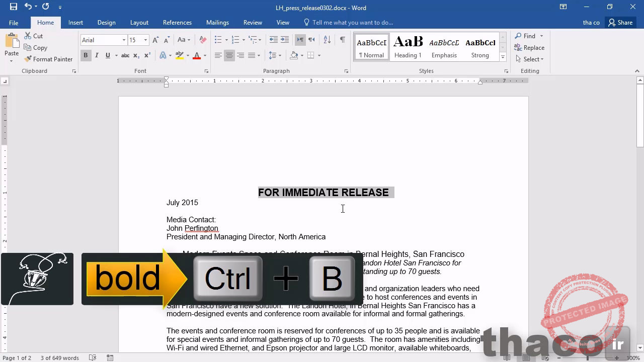 Changing font formatting