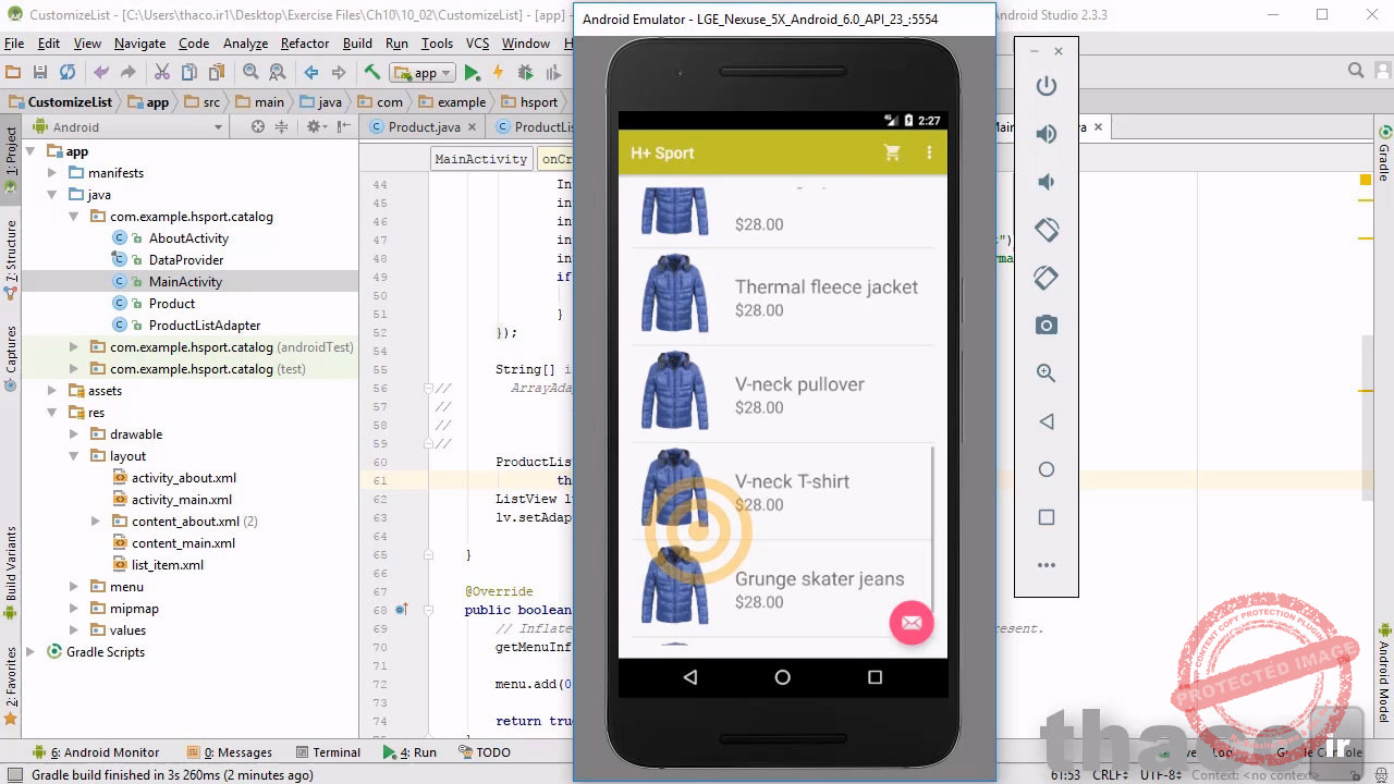 Customize list item displays