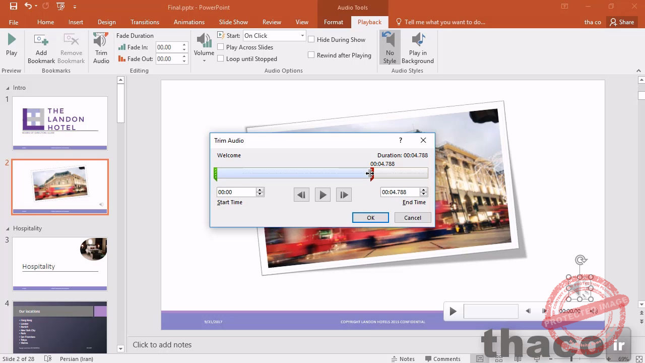 Adding and working with audio files