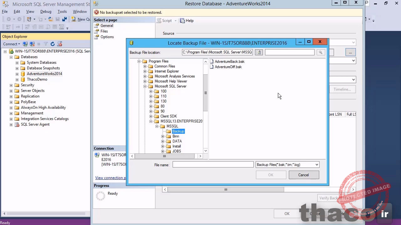 Differential backup and restore
