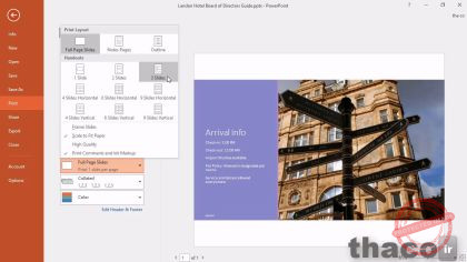 Printing a presentation