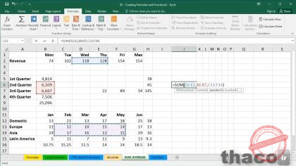 Using SUM and AVERAGE