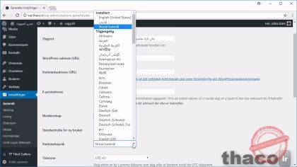 Changing the language of your site