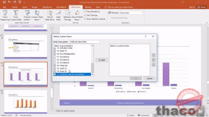 Setting up slideshows and custom shows