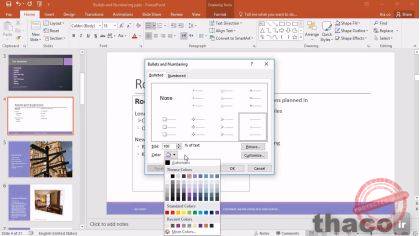 Working with bullet points