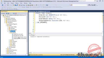 Creating a table using T-SQL