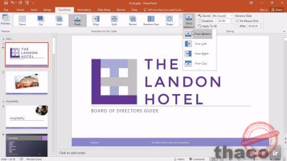 Adding slide transitions