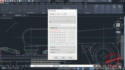 The AutoCad mechanical shortcut-menu