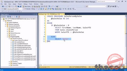 Parameterized stored procedures