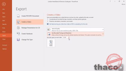 Saving your presentation as a video