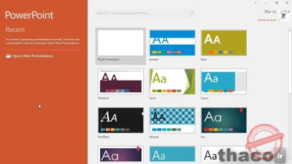 Creating a presentation from scratch