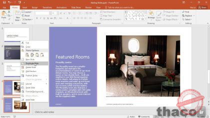 Adding and removing slides