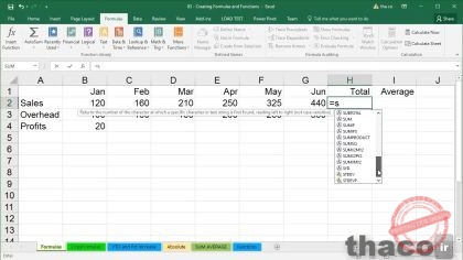 Creating simple formulas