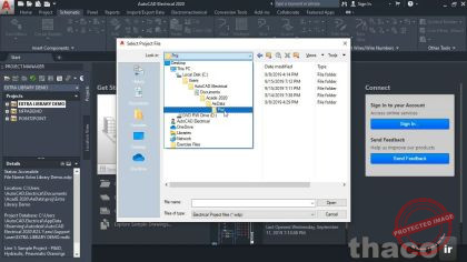 Opening projects in AutoCAD Electrical