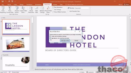Recording and narrating a slideshow