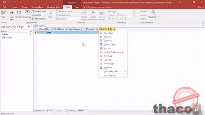 Creating a table and setting data types