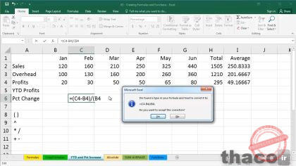 Creating a percentage-change formula