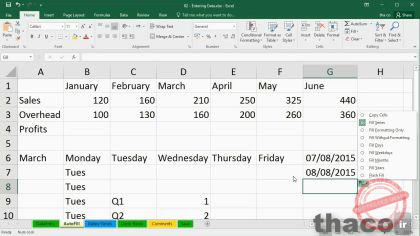 Entering data with AutoFill