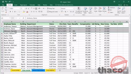 Hiding and unhiding rows and columns