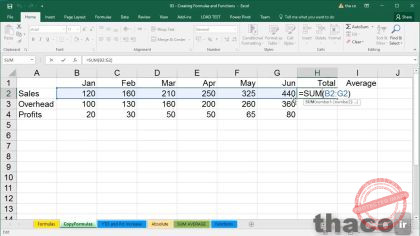 copying a formula into adjacent cells